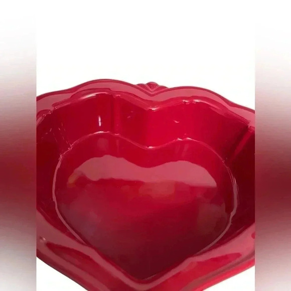 Princess House Pavillion Berry Heart Shaped Red Bake and Serve Bowl Pan - Picture 6 of 14